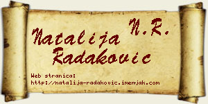Natalija Radaković vizit kartica